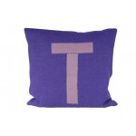 Dekoratyvinė lininė pagalvė raidė T